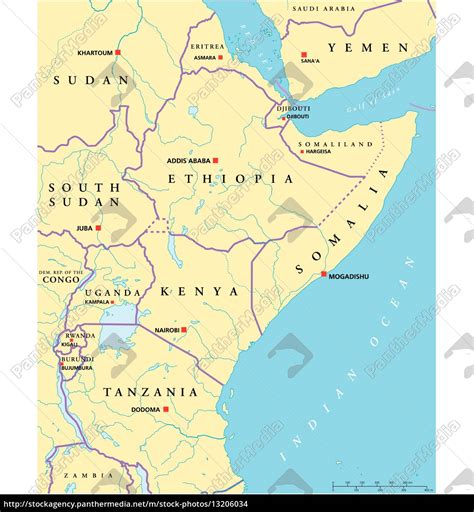 East Africa Map With Capitals Washington State Map