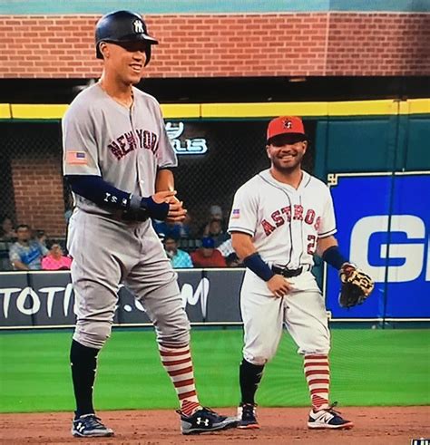 Aaron Judge Sharing A Laugh With Jose Altuve Mlb