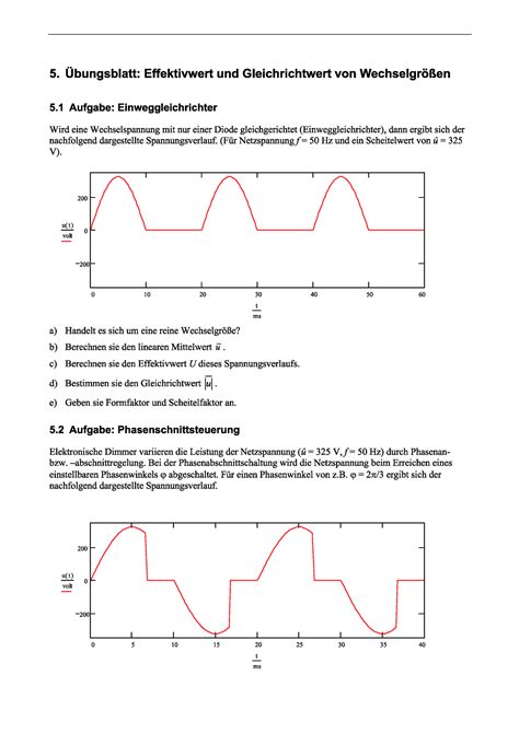 Effektivwert Und Gleichrichtwert Theoretische Elektrotechnik Studocu