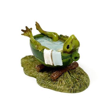 Mini Frog Taking A Bath Fairy Garden Mini Frog Miniature Frog