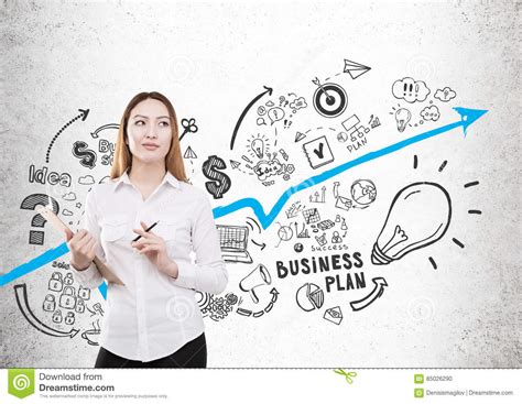Woman Creating Business Plan Stock Photo Image Of Financial Concept