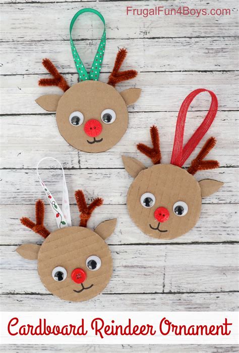 Cardboard Reindeer Ornament Christmas Craft For Kids Frugal Fun For