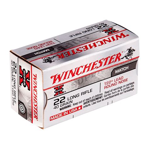 Winchester Super X Ammo 22 Long Rifle 40gr Lead Round Nose Brownells