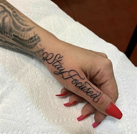 Side Hand Tattoos Words Lettering Hand Tattoos For Girls Hand