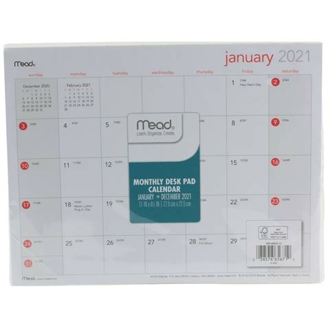 Mead Desk Calendar Printable Word Searches