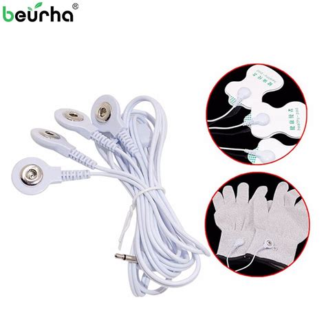 4 Ways Electrode Tens Cable Conductive Line Wire For Electrode Pads Digital Tens Massage Machine