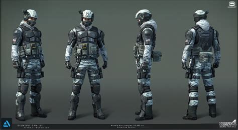 Modern Combat Snow Soldier Camille Delmeule Combat Armor Armor