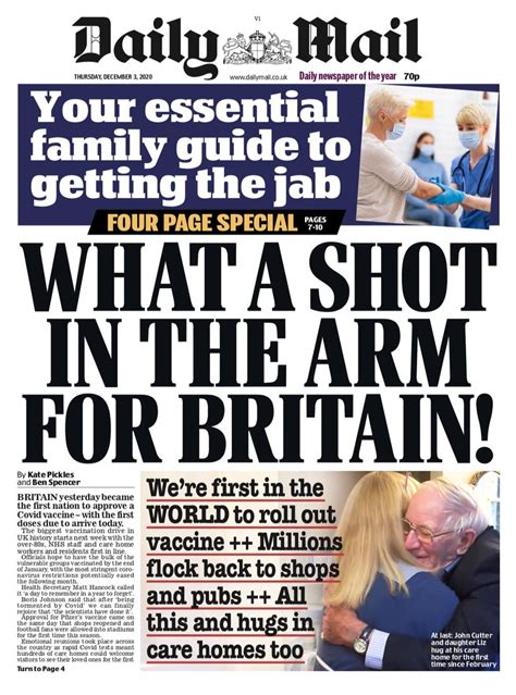 Daily Mail Front Page 14th Of November 2020 Tomorrows