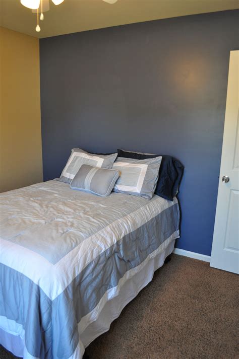Interior designers prove that these beige paint color ideas are anything but boring. Our Guest Bedroom. Paint Colors Sherwin Williams Distance (the blue wall… | Bedroom paint colors ...