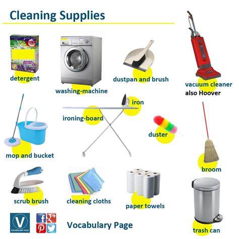 Housekeeping Equipments With Name
