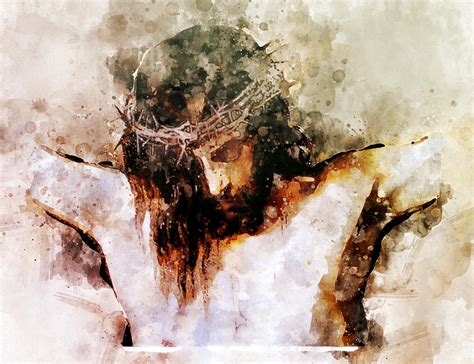 Jesus Christ On The Cross Painting By Mata