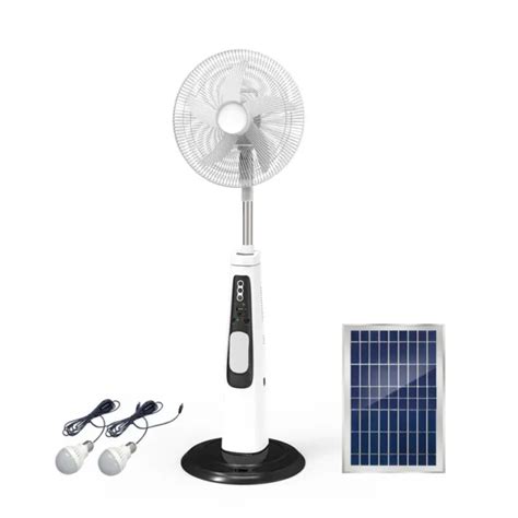 Rechargeable Stand Fan Solar Fan With Solar Panel12v Dc Battery