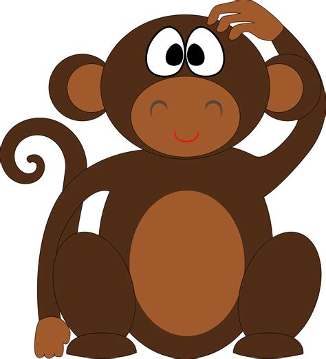 Free Cute Cartoon Monkey Clipart Illustration