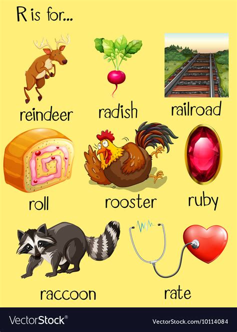 If your child is a little rascal, it means you'd better keep. Many words begin with letter R Royalty Free Vector Image