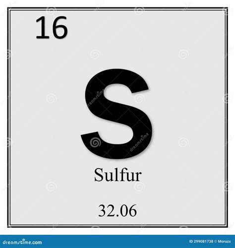 Sulfur Chemical Element Symbol Stock Illustration Illustration Of