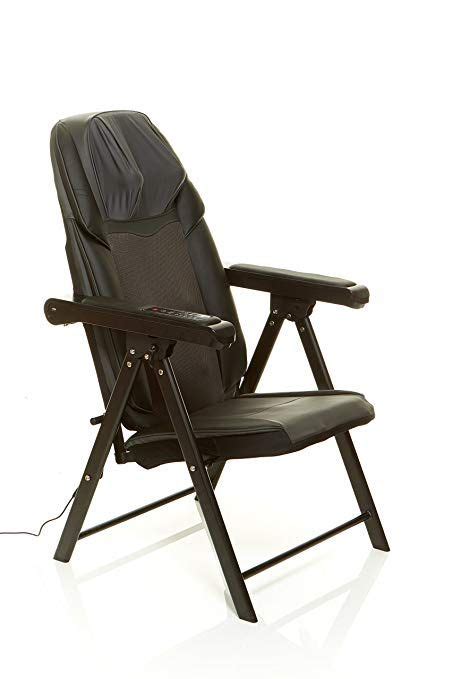 Sharper Image Foldable Massage Chair Shiatsu Back Massager Muscle Kneading Folds Easily To