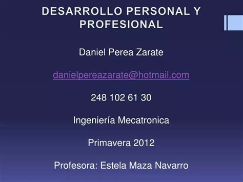 Ppt Desarrollo Personal Y Profesional Powerpoint Presentation Free