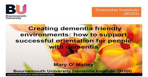 Pdf Creating Dementia Friendly Environments How To Support