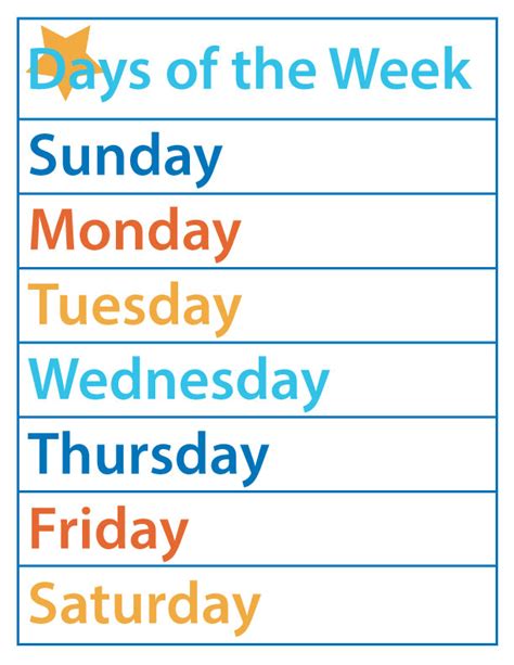 Days of the Week - Free Printable - The B Keeps Us Honest