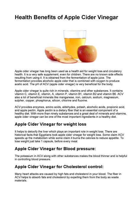 What Are The Benefits Of Apple Cider Vinegar Vitamins Health Benefits