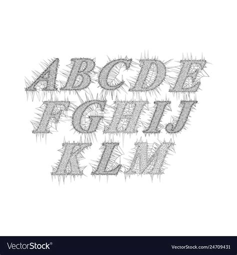 Retro Slanted Font And Alphabet In Style Voronoi Vector Image