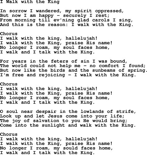 Baptist Hymnal Christian Song I Walk With The King Lyrics With Pdf