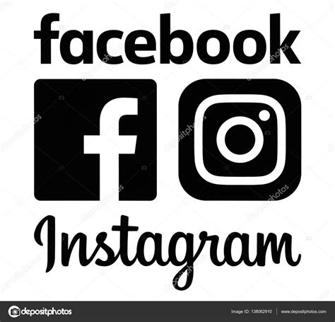 Black Instagram And Facebook Logos Stock Editorial Photo