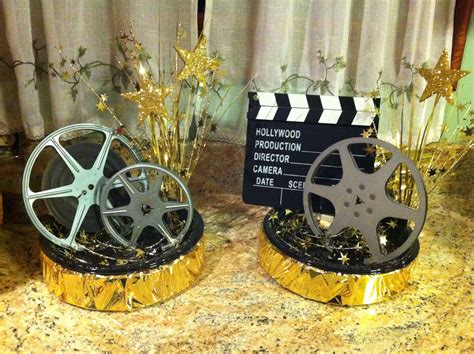 Centerpieces For A Movie Themed Party Bases Are Plastic Plates Bottom