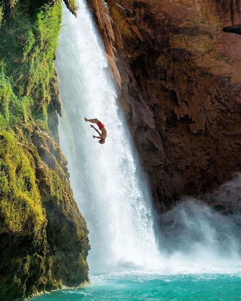 Take The Plunge Cliff Diving In Havasupai Indian Reservation Arizona