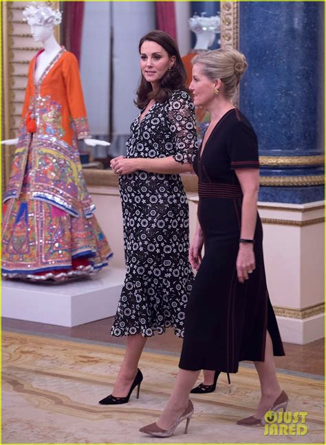 Pregnant Kate Middleton Attends London Fashion Week Event At Buckingham