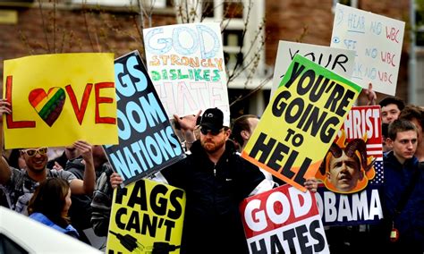 small group of westboro baptist anti gay protesters countered by hundreds at boulder high