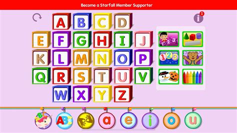 Learning Abc For Kids Starfall Abc K Z Youtube