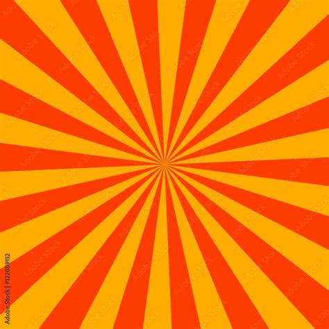 Sun Ray Pattern Vector Illustration Red And Orange Rays Background