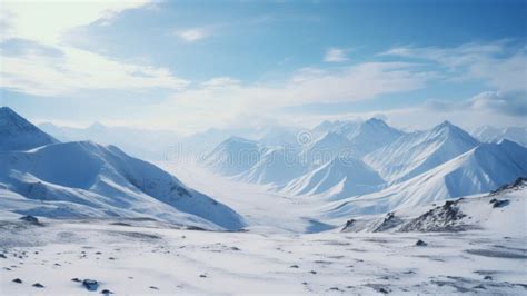 Stunning Post Apocalyptic Snowy Mountain Landscape In 32k Uhd Stock