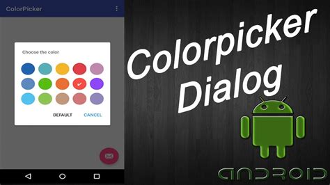 Colorpicker Dialog Android Tutorial Youtube