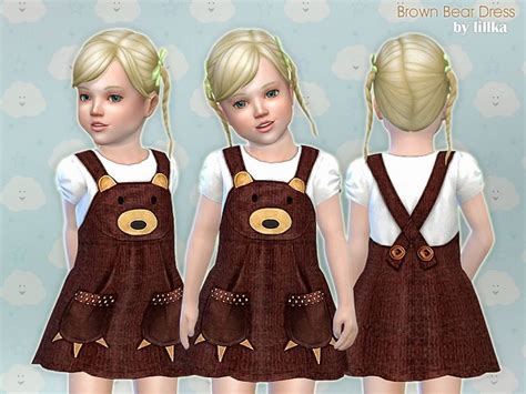 Brown Bear Dress For Toddler Found In Tsr Category Sims 4 Toddler