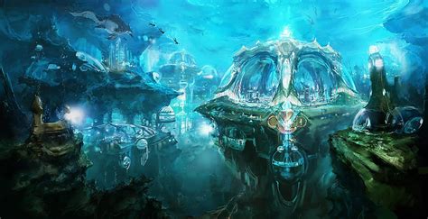 Atlantis Fantasy City Underwater City Concept Art