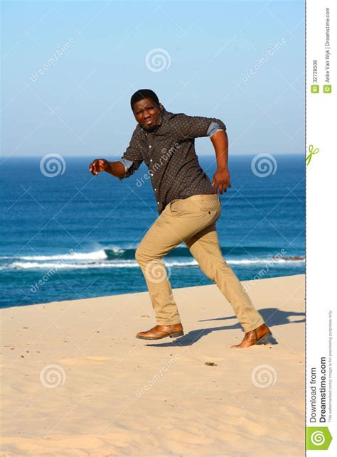 African American Man Running Away Stock Photo Image Of