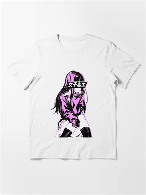 Schoolgirl Pink Sad Anime Japanese Aesthetic T Shirt For Sale By