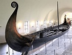 The well-preserved Oseberg ship, a 9 th century Viking clinker-built ...