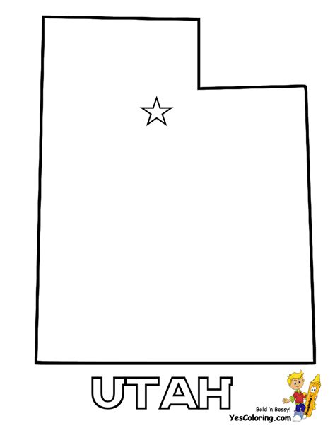 Utah State Outline Colouring Pages