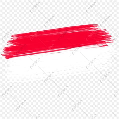 Kuas Cat Tekstur Merah Putih Sapuan Bendera Indonesia Indonesia Sikat