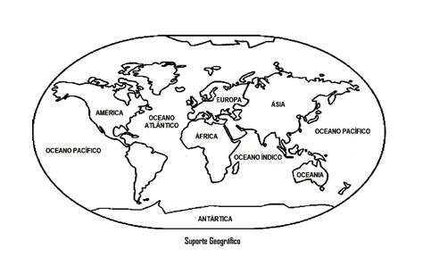 Suporte Geográfico Mapas MÚndi Para Colorir