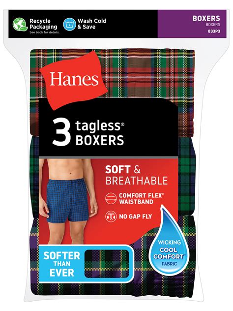 Hanes Hanes Mens Woven Boxers 3 Pack