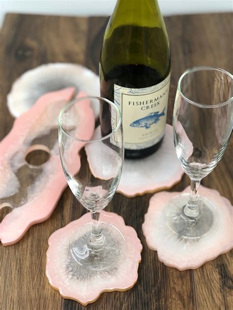 Resin Coasters Set For Wine Lovers Wine Glass Holder Etsy