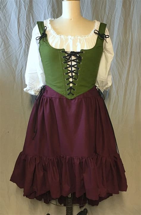 Ren Faire Corset Bodice 20 Color Options Front And Back Etsy Ireland