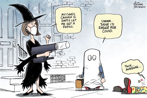 A Coronavirus Halloween Trick Or Treating During A Pandemic Cartoon