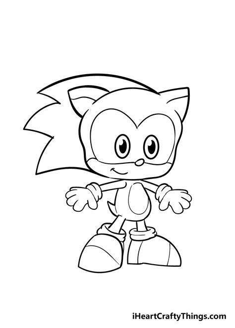 Sonic Drawing How To Draw Sonic Step By Step