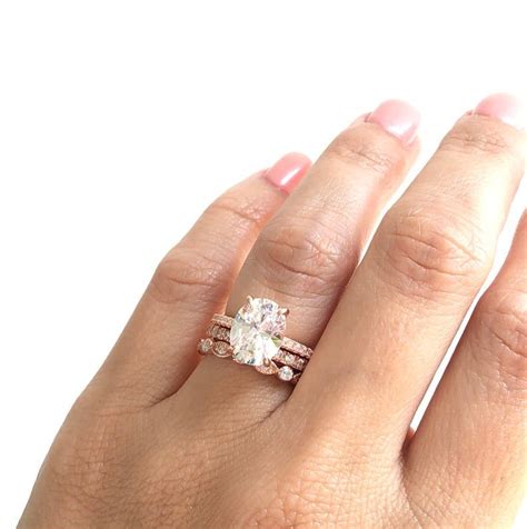 Rose Gold Oval Engagement Ring Antique Engagement Ring Gold Diamond