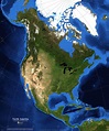 North America Topography and Bathymetry Wall Map by Newport Geographic